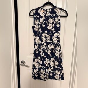 Navy Floral Midi Dress